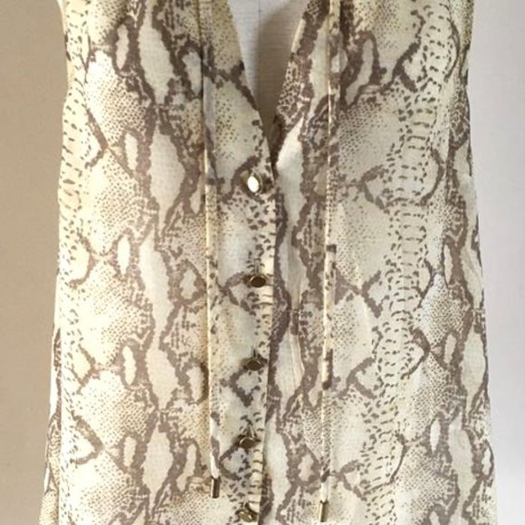 H&M Sheer Snake Skin Print Blouse - Picture 3 of 8